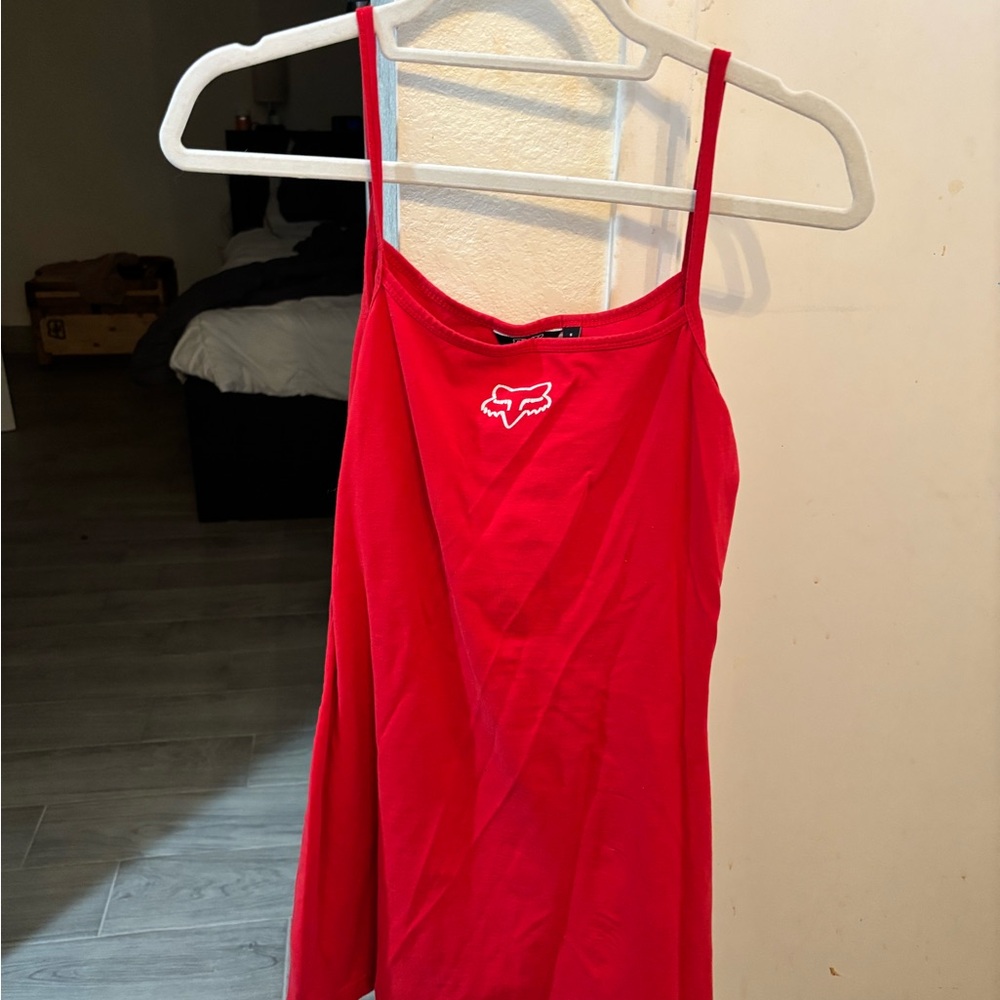 Red vintage Spaghetti Strap fox dress
